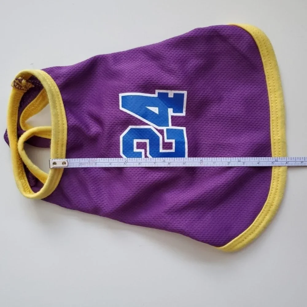 Small dog Basketball Lakers Jersey purple yellow 24